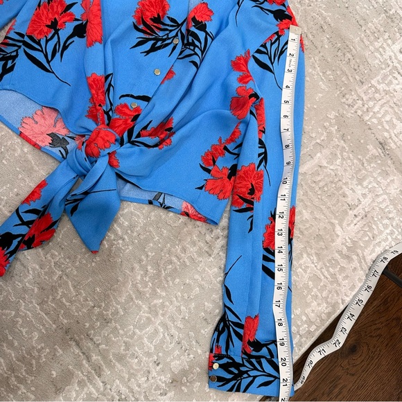 ASOS River Island Petite Tie Front Cropped Top Size 4 - Picture 9 of 10